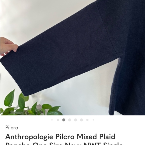 Anthropologie Pilcro Mixed Plaid
Poncho One Size Navy - Picture 9 of 9